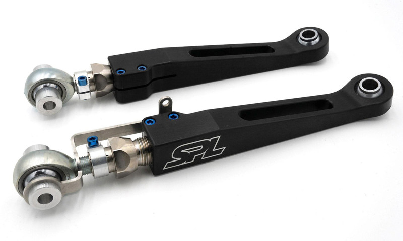 BMW M3 Lower Control Arms - Front - SPL Parts - Adjustable, Electroless Nickel Plated, Titanium Hardware - Blue - `22-`27